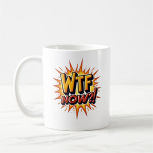 WTF jetzt? Ärger Frustration Verzweiflung. Kaffeetasse