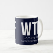 WTF Minimalistisch Typografie-Design Kaffeetasse (VorderseiteRechts)