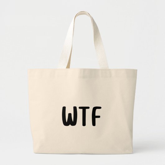 WTF Minimalistischer Lustiger Ästhetik Canvas Jumbo Stoffbeutel (Vorne)