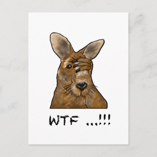 WTF Skippy! Funny Kangaroo Geschenke und Zubehör Postkarte (Vorderseite)