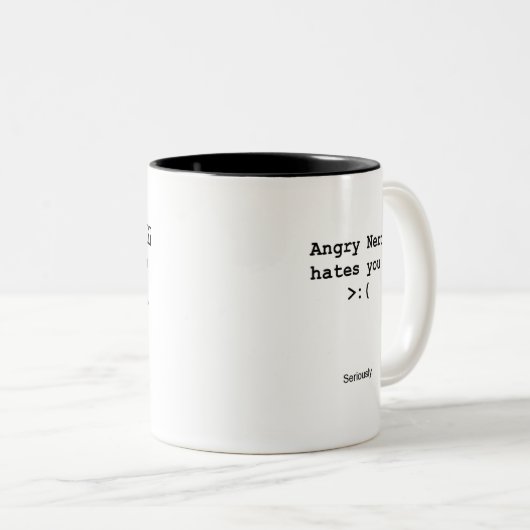 WTF Tasse - zwei Ton b&w (VorderseiteRechts)