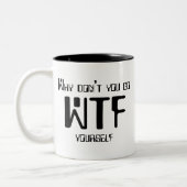 WTF Tasse - zwei Ton b&w (Links)