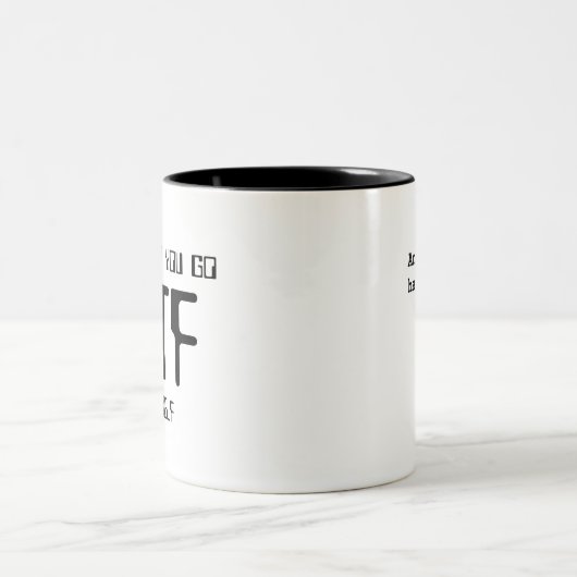 WTF Tasse - zwei Ton b&w (Mittel)