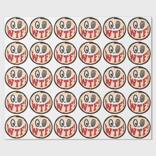WTF Text-Kopf Geschenkpapier (Flach)