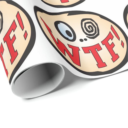 WTF Text-Kopf Geschenkpapier (Rolleneckpunkt)