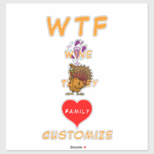 WTF Wein Türkei Familie Thunder_Cove Aufkleber