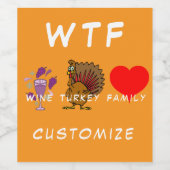 WTF Wein Türkei Familie Thunder_Cove Weinetikett (Einzelnes Label)