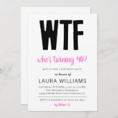 WTF Wer macht 40? Einladung zum Geburtstag (Vorne/Hinten)