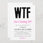 WTF Wer macht 50? Einladung zum Geburtstag (Vorne/Hinten)