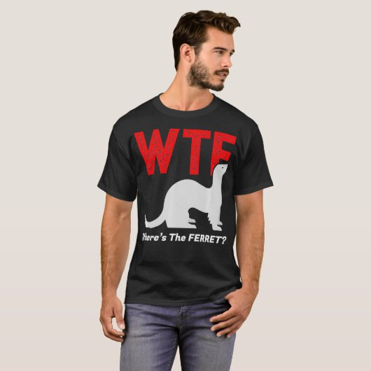WTF Wheres the Ferret Funny Ferrets Animal T-Shirt (Vorne ganz)
