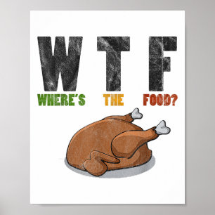 Wtf Wheres The Food- Funny Joke Erntedank Poster