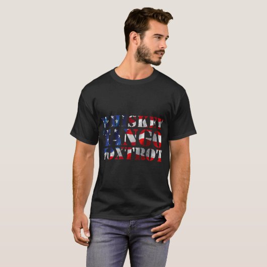 Wtf Whiskey Tango Foxtrot American Flag T-Shirt (Vorne ganz)
