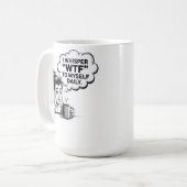 WTF Whisper Coffee Tasse - Funny Retro Cartoon (Vorderseite Links)