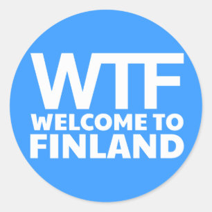 WTF - Willkommen in Finnland Runder Aufkleber