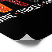 Wtf Wine Turkey Family Funny Thanksgiving  Poster (Ecke)