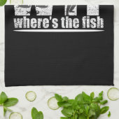 WTF, wo der Fisch lustig ist Geschirrtuch (Gefaltet)