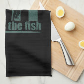 WTF, wo der Fisch lustig ist Geschirrtuch (Viertel Falte)