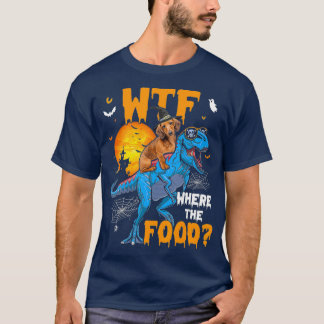 WTF, wo die Dackel zu Füßen Halloween Hund TRex T-Shirt