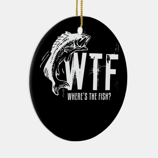 WTF Wo die Fische die Männer fliegen Keramik Ornament (Rechts)