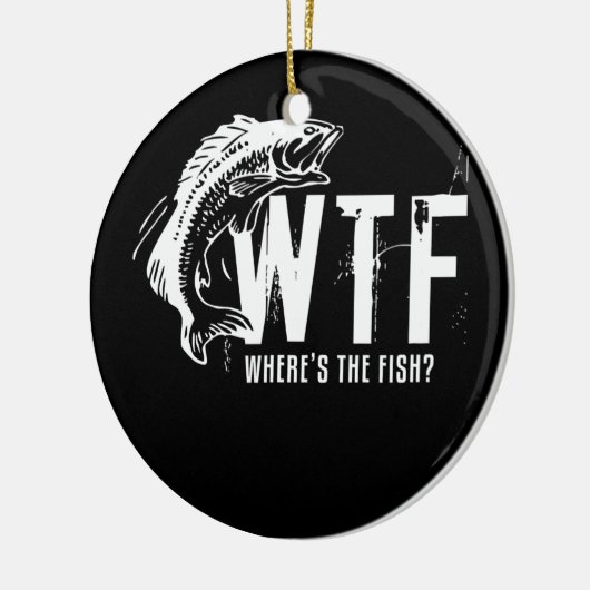 WTF Wo die Fische die Männer fliegen Keramik Ornament (Links)