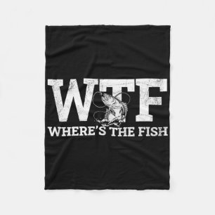 Wtf - Wo ist das Fish Funny Fishing-Geschenk? Fleecedecke