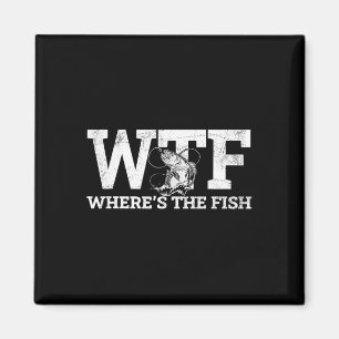 Wtf - Wo ist das Fish Funny Fishing-Geschenk? Magnet