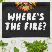 WTF Wo ist der Feuerwehrmann? Geschirrtuch (Gefaltet)
