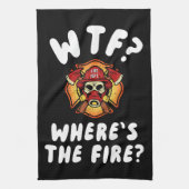 WTF Wo ist der Feuerwehrmann? Geschirrtuch (Vertikal)