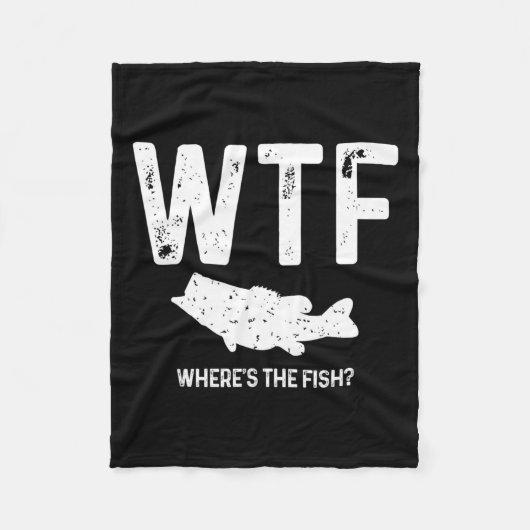Wtf Wo ist der Fisch Largemouth B Funny Fishing Gi Fleecedecke (Vorderseite)