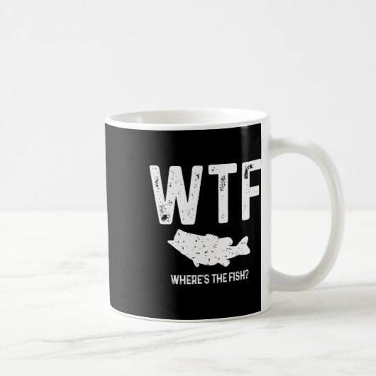 Wtf Wo ist der Fisch Largemouth B Funny Fishing Gi Kaffeetasse (Rechts)