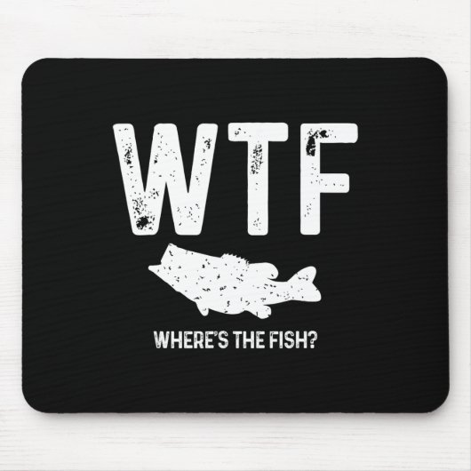 Wtf Wo ist der Fisch Largemouth B Funny Fishing Gi Mousepad (Vorne)