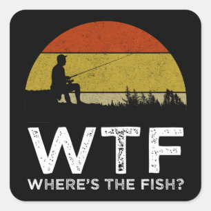 WTF - Wo ist der Fisch? Quadratischer Aufkleber
