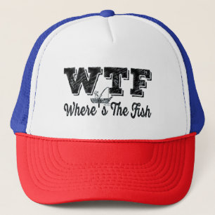 WTF Wo ist der Fisch - Vintager Spaß für Fischer Truckerkappe