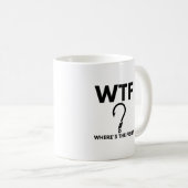 WTF Wo ist der Fish Funny Fishing Kaffeetasse (VorderseiteRechts)