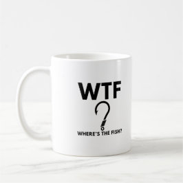 WTF Wo ist der Fish Funny Fishing Kaffeetasse