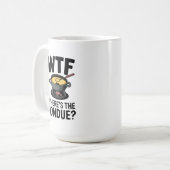 "WTF Wo ist der Fondue? Funny Cheese Design Kaffeetasse (Vorderseite Links)
