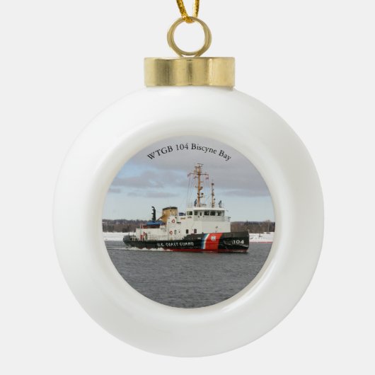 WTGB 104 Biscyne Bay Ball oder Schneeflocke Keramik Kugel-Ornament (Vorderseite)