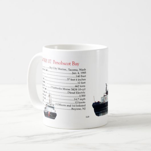 WTGB 107 Penobscot Bay-Tasse Kaffeetasse (Vorderseite Links)