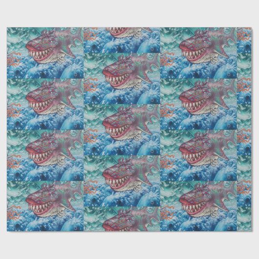 WTH Shark! Geschenkpapier (Flach)