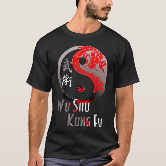 Wu Shu Kung Fu Red Dragon - Martial Arts Design T-Shirt (Vorderseite)