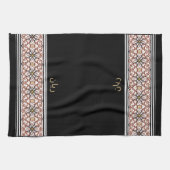 Wudu Black Arab Pattern Your Own Text Wudhu Towel Geschirrtuch (Horizontal)