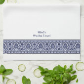 Wudu Blue & White Floral Border Personalised Wudhu Geschirrtuch (Gefaltet)