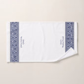Wudu Blue & White Floral Border Personalised Wudhu Handtuch (Handtuch)