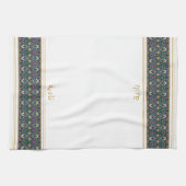 Wudu White Perian Flowers Custom Name Wudhu Towel Geschirrtuch (Horizontal)