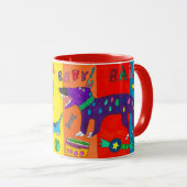 "Wuff! Bellt!" Farbiger Hundetasse Tasse (VorderseiteRechts)