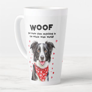 Wuff dich mehr als Border Collie Herz-Bandana Milchtasse