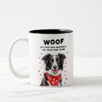 Wuff dich mehr als Border Collie Herz-Bandana