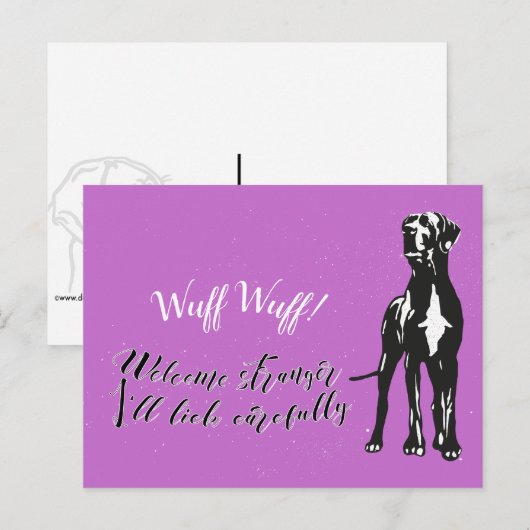 Wuff Wuff Postkarte (Vorne/Hinten)