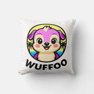 Wuffoo-Abenteuer Süßes Kawaii-Welpen-Animationslog Kissen