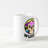 Wuffoo Adventures Cute Kawaii Puppy animation logo Kaffeetasse (VorderseiteRechts)